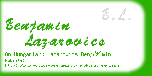benjamin lazarovics business card